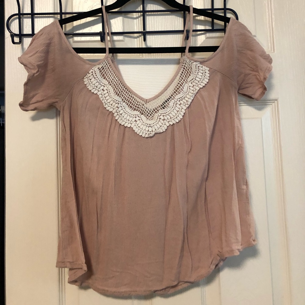 Charlotte Russe Pink Off the Shoulder Top